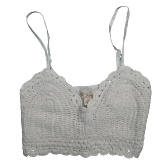 Crochet Lace Bralette Top With Adjustable Spaghetti Straps - S - Picture 1 of 3